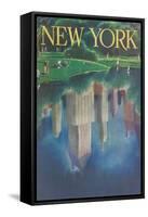 Travel Poster, Central Park, New York City-null-Framed Stretched Canvas
