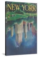 Travel Poster, Central Park, New York City-null-Stretched Canvas