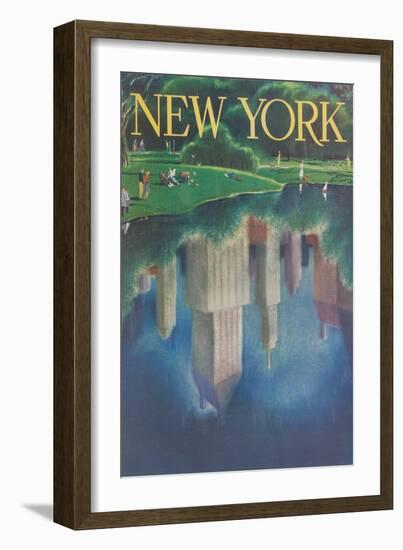 Travel Poster, Central Park, New York City-null-Framed Art Print