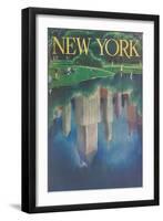 Travel Poster, Central Park, New York City-null-Framed Art Print