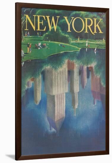 Travel Poster, Central Park, New York City-null-Framed Art Print