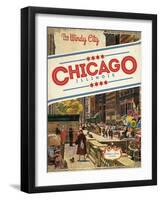 Travel Poster - Chicago-The Saturday Evening Post-Framed Giclee Print