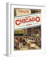 Travel Poster - Chicago-The Saturday Evening Post-Framed Giclee Print