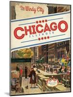 Travel Poster - Chicago-The Saturday Evening Post-Mounted Giclee Print