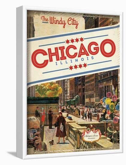 Travel Poster - Chicago-The Saturday Evening Post-Framed Giclee Print