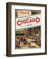 Travel Poster - Chicago-The Saturday Evening Post-Framed Giclee Print