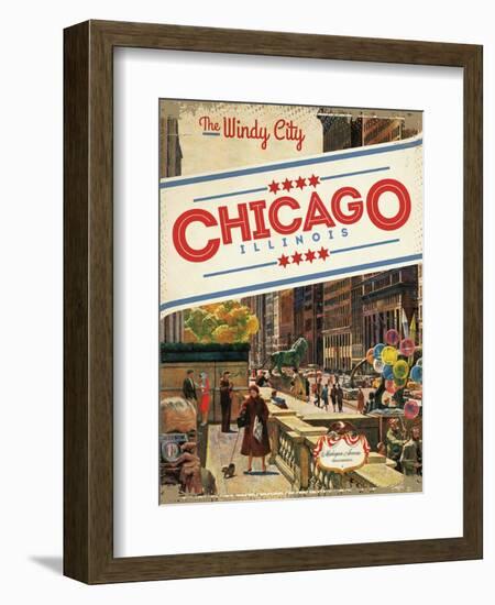 Travel Poster - Chicago-The Saturday Evening Post-Framed Giclee Print