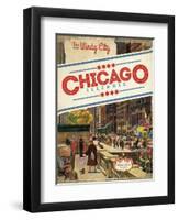 Travel Poster - Chicago-The Saturday Evening Post-Framed Giclee Print