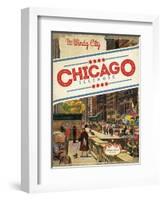 Travel Poster - Chicago-The Saturday Evening Post-Framed Giclee Print