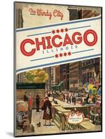 Travel Poster - Chicago-The Saturday Evening Post-Mounted Giclee Print