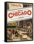 Travel Poster - Chicago-The Saturday Evening Post-Framed Stretched Canvas