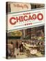 Travel Poster - Chicago-The Saturday Evening Post-Stretched Canvas