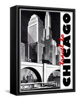 Travel Poster - Chicago-The Saturday Evening Post-Framed Stretched Canvas