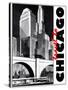 Travel Poster - Chicago-The Saturday Evening Post-Stretched Canvas