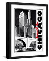 Travel Poster - Chicago-The Saturday Evening Post-Framed Giclee Print