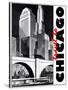 Travel Poster - Chicago-The Saturday Evening Post-Stretched Canvas