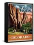 Travel Poster - Colorado-The Saturday Evening Post-Framed Stretched Canvas