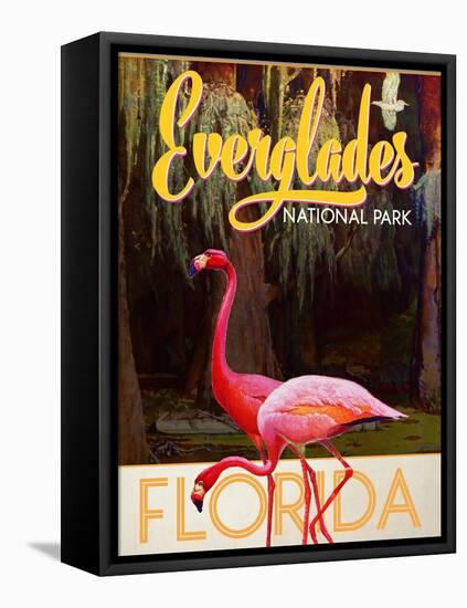 Travel Poster - Everglades-The Saturday Evening Post-Framed Stretched Canvas