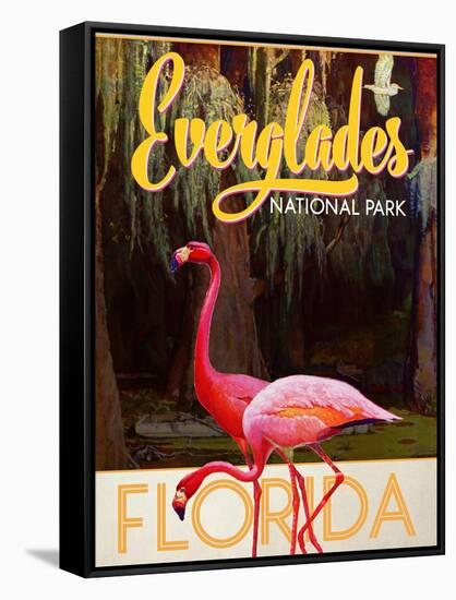 Travel Poster - Everglades-The Saturday Evening Post-Framed Stretched Canvas