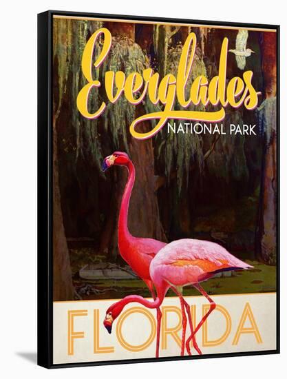 Travel Poster - Everglades-The Saturday Evening Post-Framed Stretched Canvas