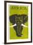 Travel Poster for Africa, Elephant-null-Framed Art Print