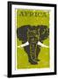 Travel Poster for Africa, Elephant-null-Framed Art Print