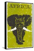 Travel Poster for Africa, Elephant-null-Framed Stretched Canvas