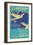 Travel Poster for Air Cruise-null-Framed Art Print