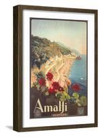 Travel Poster for Amalfi-null-Framed Art Print