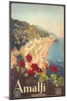 Travel Poster for Amalfi-null-Mounted Art Print