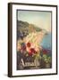 Travel Poster for Amalfi-null-Framed Art Print