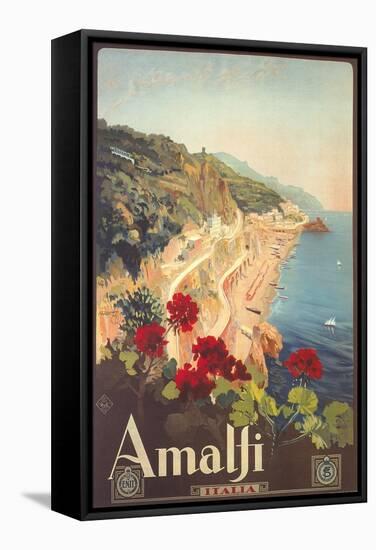 Travel Poster for Amalfi-null-Framed Stretched Canvas