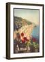 Travel Poster for Amalfi-null-Framed Premium Giclee Print