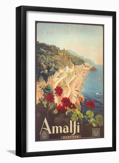 Travel Poster for Amalfi-null-Framed Premium Giclee Print