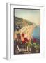 Travel Poster for Amalfi-null-Framed Premium Giclee Print