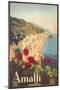 Travel Poster for Amalfi-null-Mounted Premium Giclee Print
