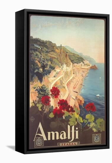 Travel Poster for Amalfi-null-Framed Stretched Canvas