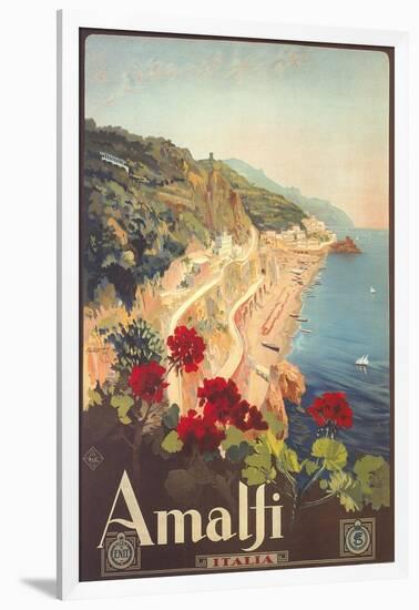 Travel Poster for Amalfi-null-Framed Art Print