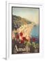 Travel Poster for Amalfi-null-Framed Art Print