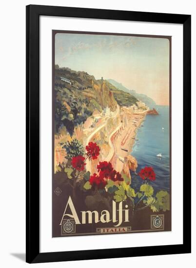 Travel Poster for Amalfi-null-Framed Art Print