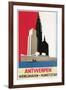 Travel Poster for Antwerp-Found Image Press-Framed Giclee Print