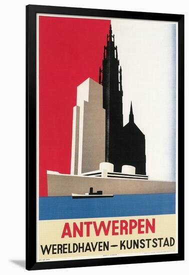 Travel Poster for Antwerp-Found Image Press-Framed Giclee Print