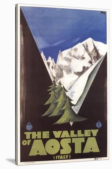 Travel Poster for Aosta Valley-null-Stretched Canvas