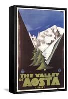 Travel Poster for Aosta Valley-null-Framed Stretched Canvas