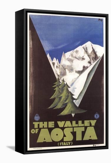 Travel Poster for Aosta Valley-null-Framed Stretched Canvas