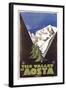 Travel Poster for Aosta Valley-null-Framed Art Print