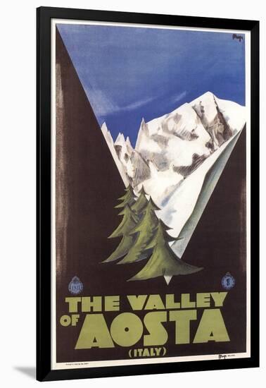 Travel Poster for Aosta Valley-null-Framed Art Print