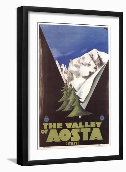 Travel Poster for Aosta Valley-null-Framed Art Print