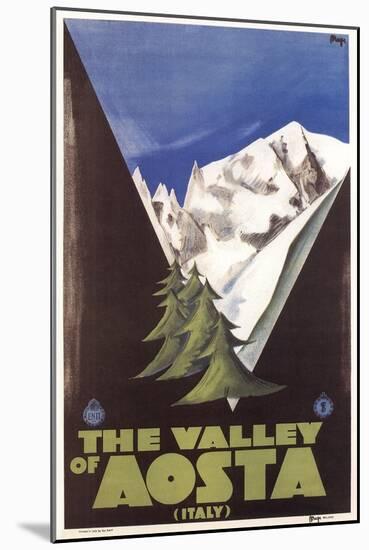 Travel Poster for Aosta Valley-null-Mounted Art Print