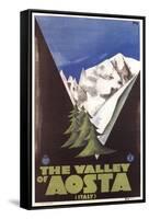 Travel Poster for Aosta Valley-null-Framed Stretched Canvas